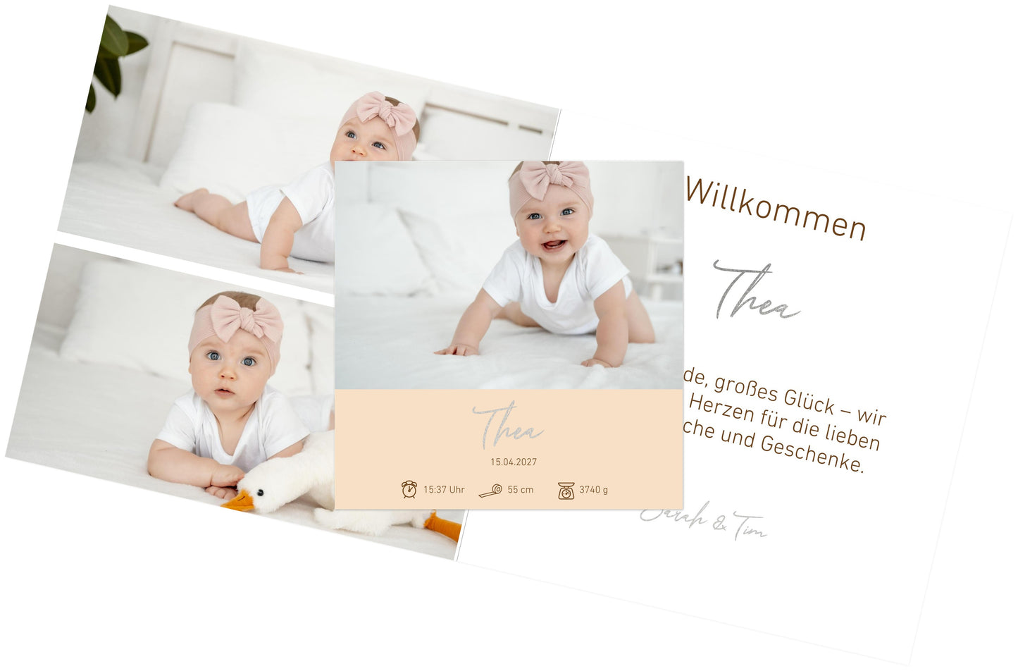 Familien Fotoleinwand Querformat Silber dünner Rahmen minimalistisches Design - Stilvolle Wanddekoration