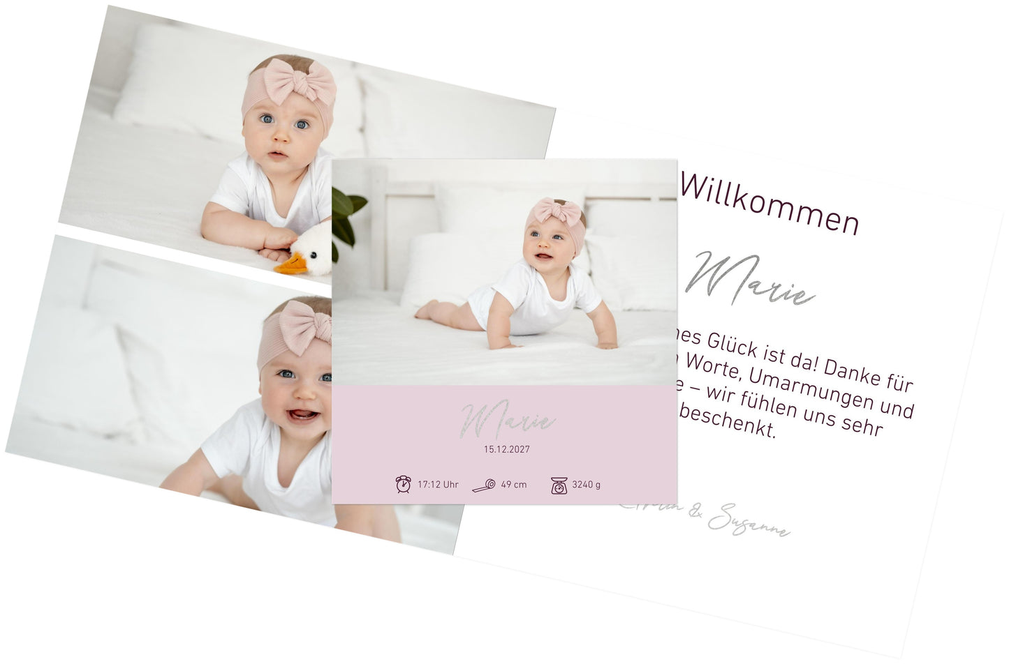 Familien Fotoleinwand Querformat Silber dünner Rahmen minimalistisches Design - Stilvolle Wanddekoration