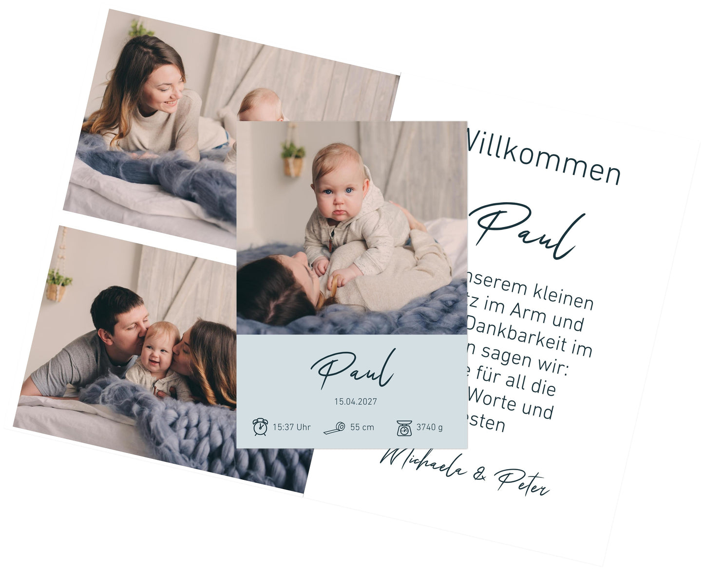 Familien Fotoleinwand Querformat Keine Veredlung dünner Rahmen minimalistisches Design - Stilvolle Wanddekoration