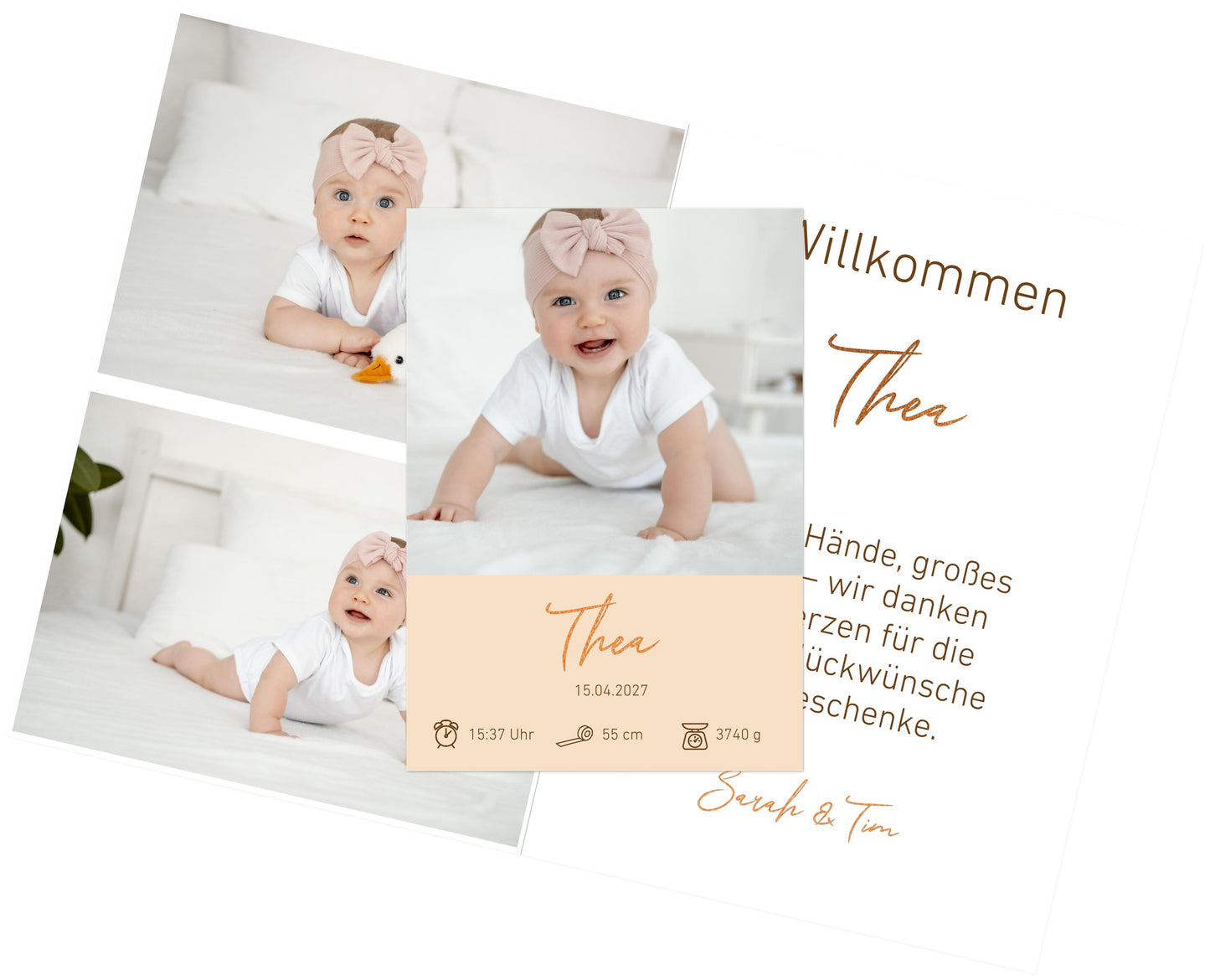 Familien Fotoleinwand Querformat Kupfer dünner Rahmen minimalistisches Design - Stilvolle Wanddekoration
