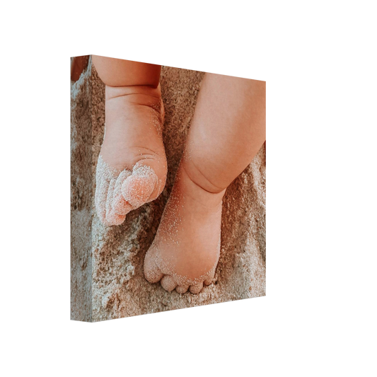 Baby Fotoleinwand Hochformat 20x20cm dicker Rahmen minimalistisches Design - Kleine Wanddekoration fürs Kinderzimmer