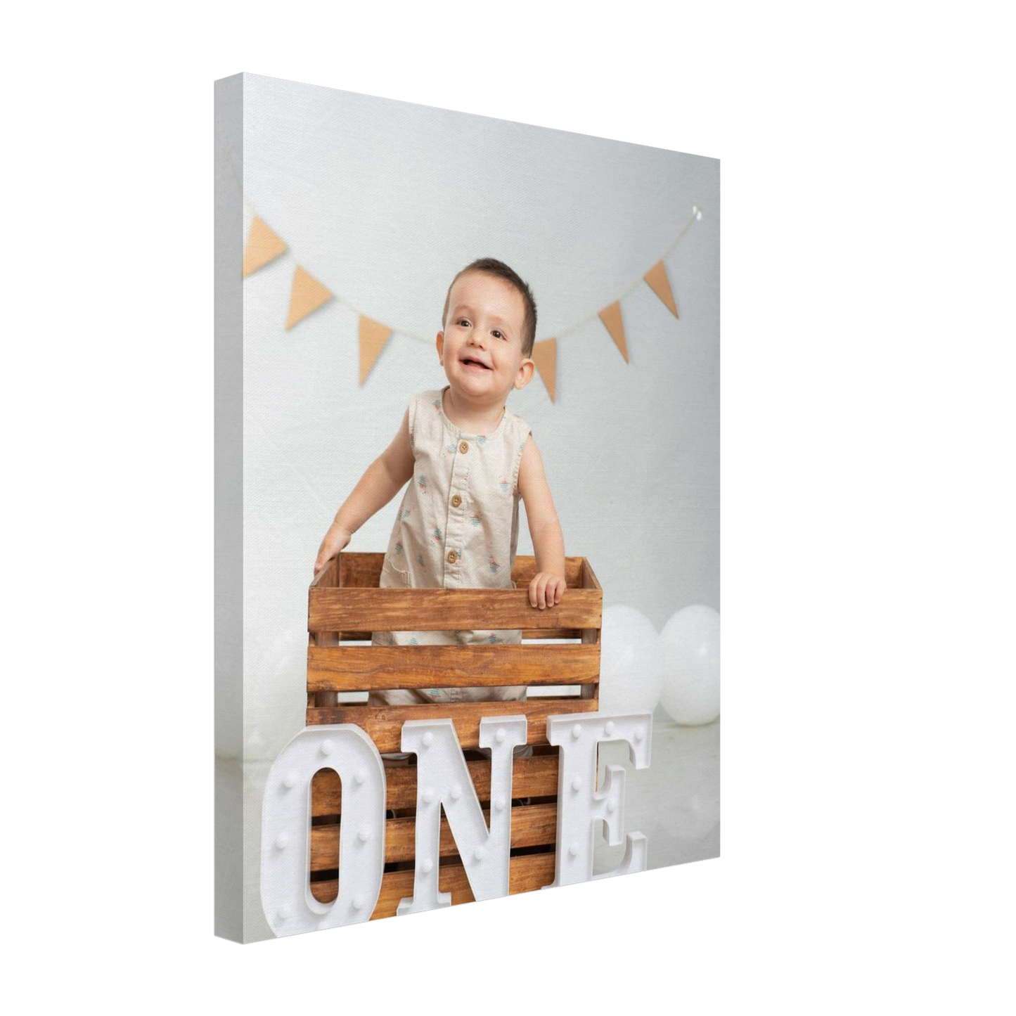 Baby Fotoleinwand Hochformat 40x50cm dicker Rahmen minimalistisches Design - Mittelgroße Wanddekoration für Wohnräume