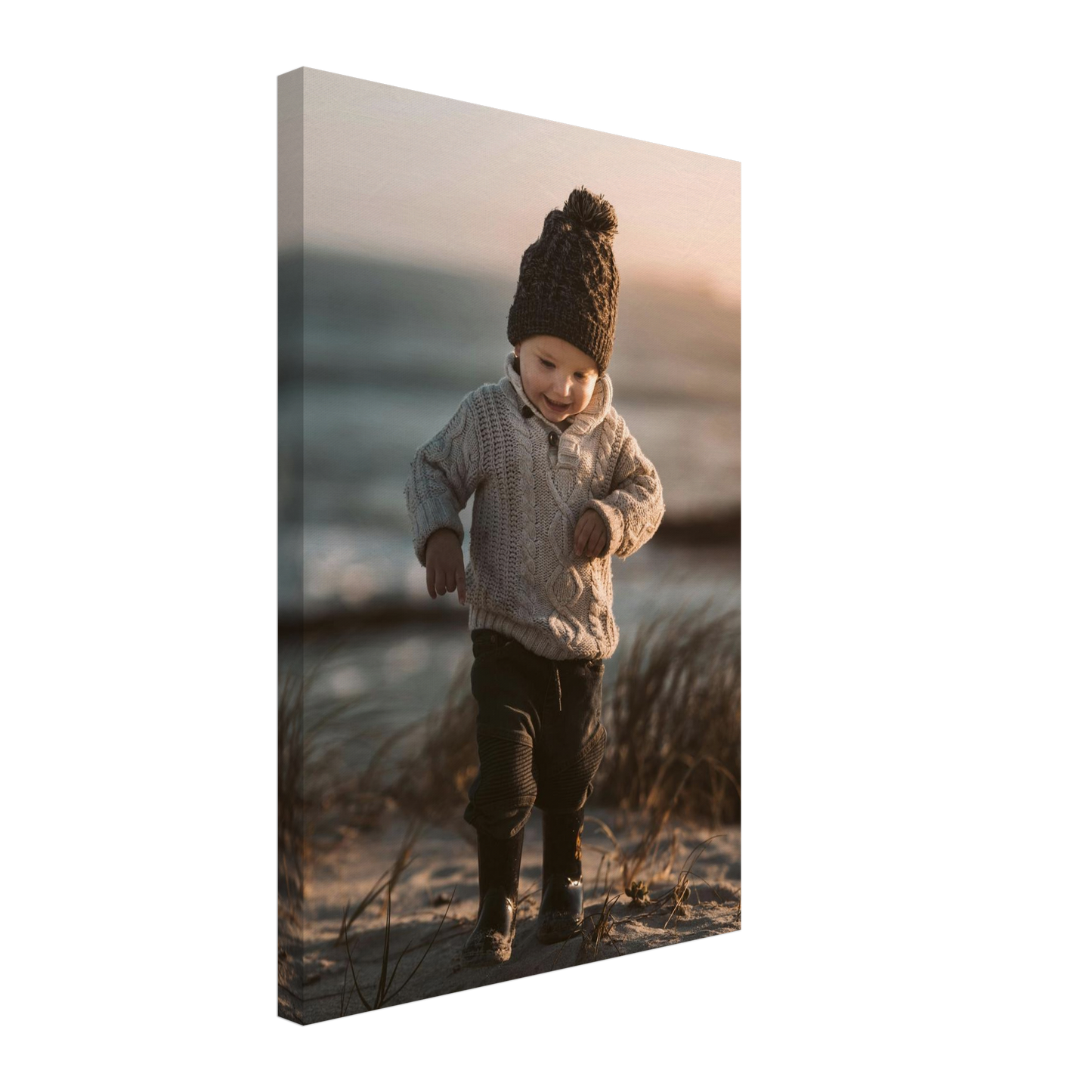 Baby Fotoleinwand Hochformat 40x60cm dicker Rahmen minimalistisches Design - Große Wanddekoration für Kinderzimmer