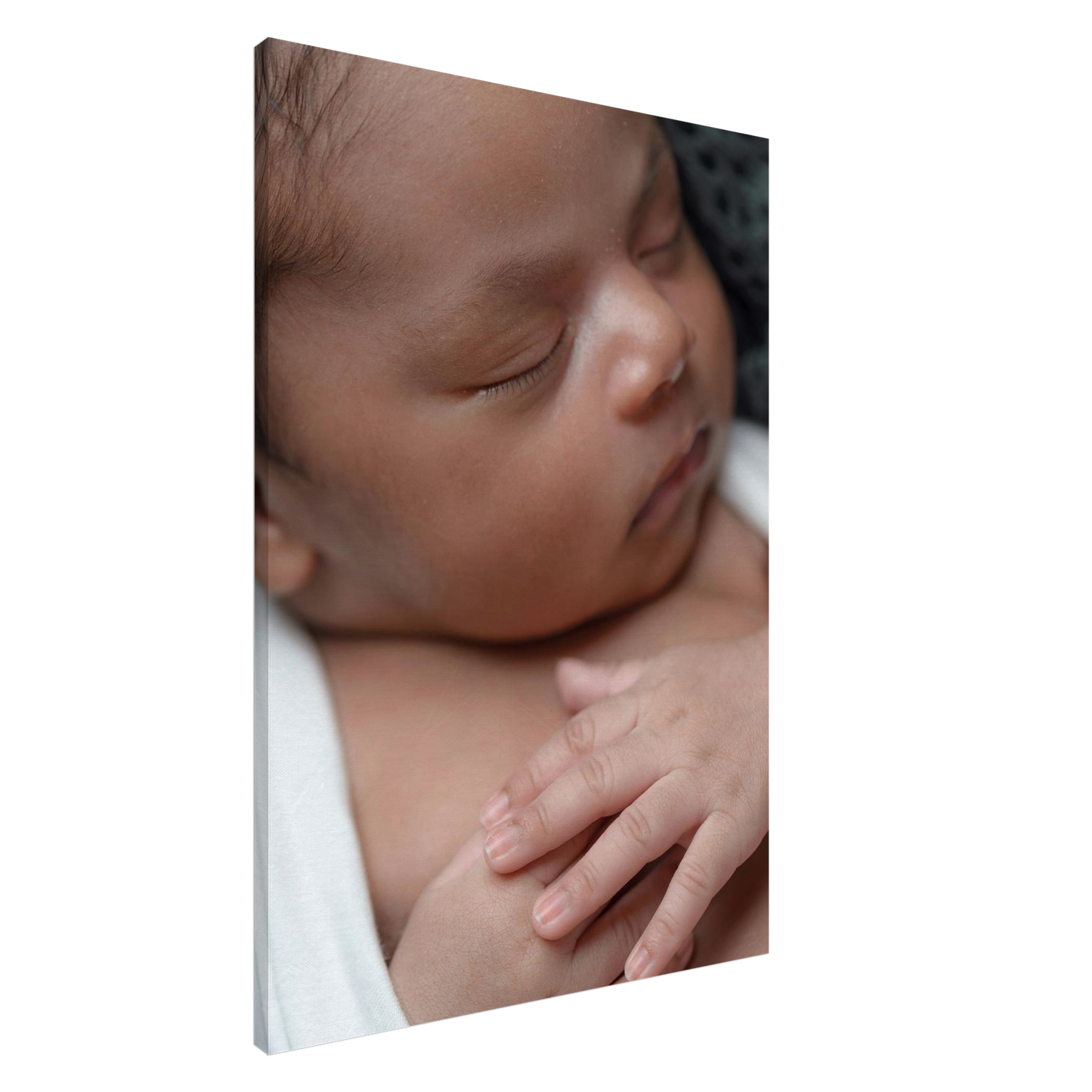 Baby Fotoleinwand Hochformat 70x100cm dünner Rahmen minimalistisches Design - Imposante Großformat Wanddekoration