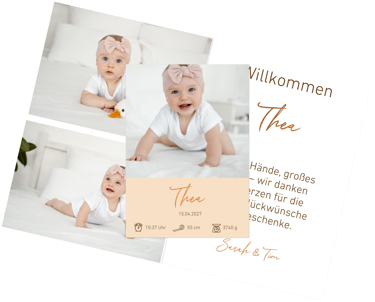 Familien Fotoleinwand Querformat Kupfer dünner Rahmen minimalistisches Design - Stilvolle Wanddekoration