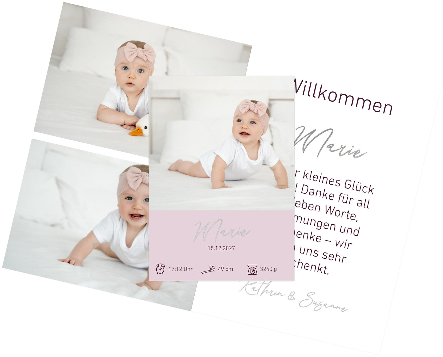 Familien Fotoleinwand Querformat Silber dünner Rahmen minimalistisches Design - Stilvolle Wanddekoration