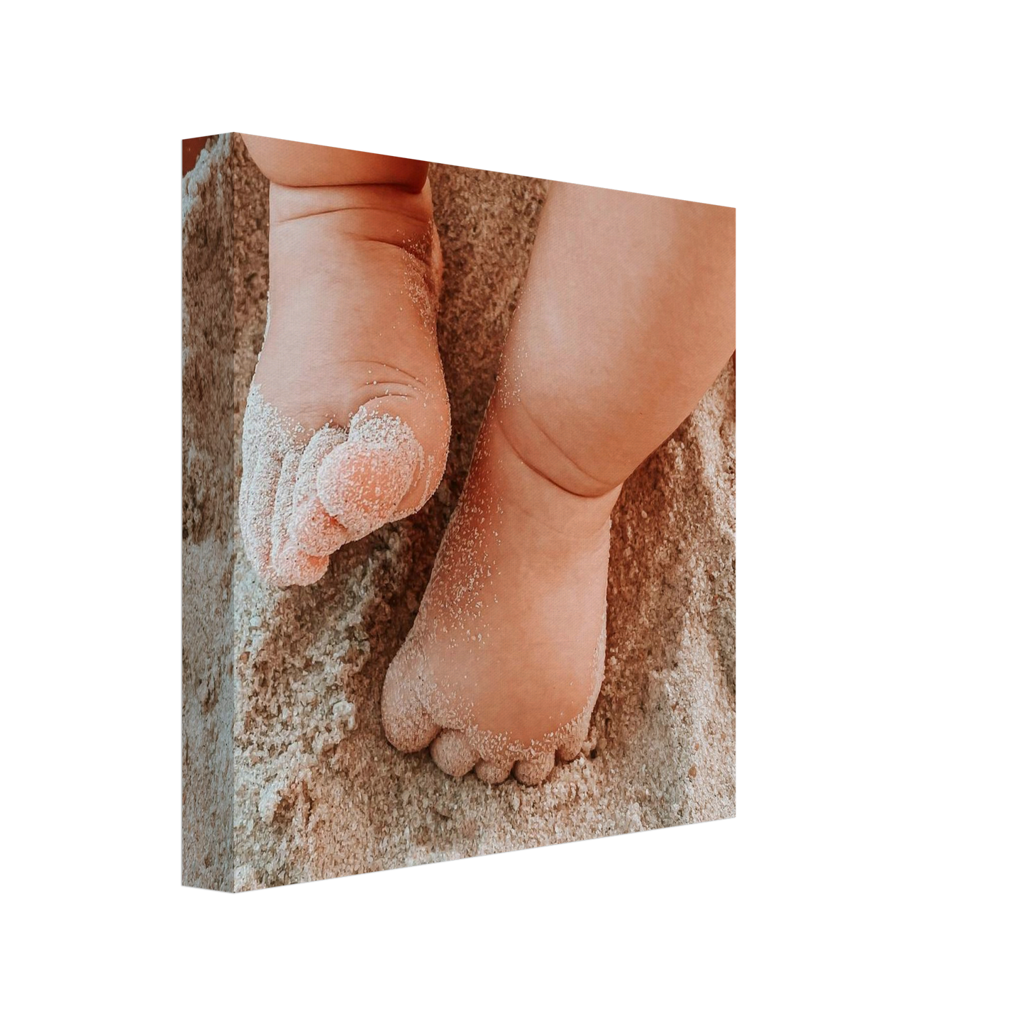 Baby Fotoleinwand Hochformat 20x20cm dünner Rahmen minimalistisches Design - Dezente Wanddekoration für kleine Räume