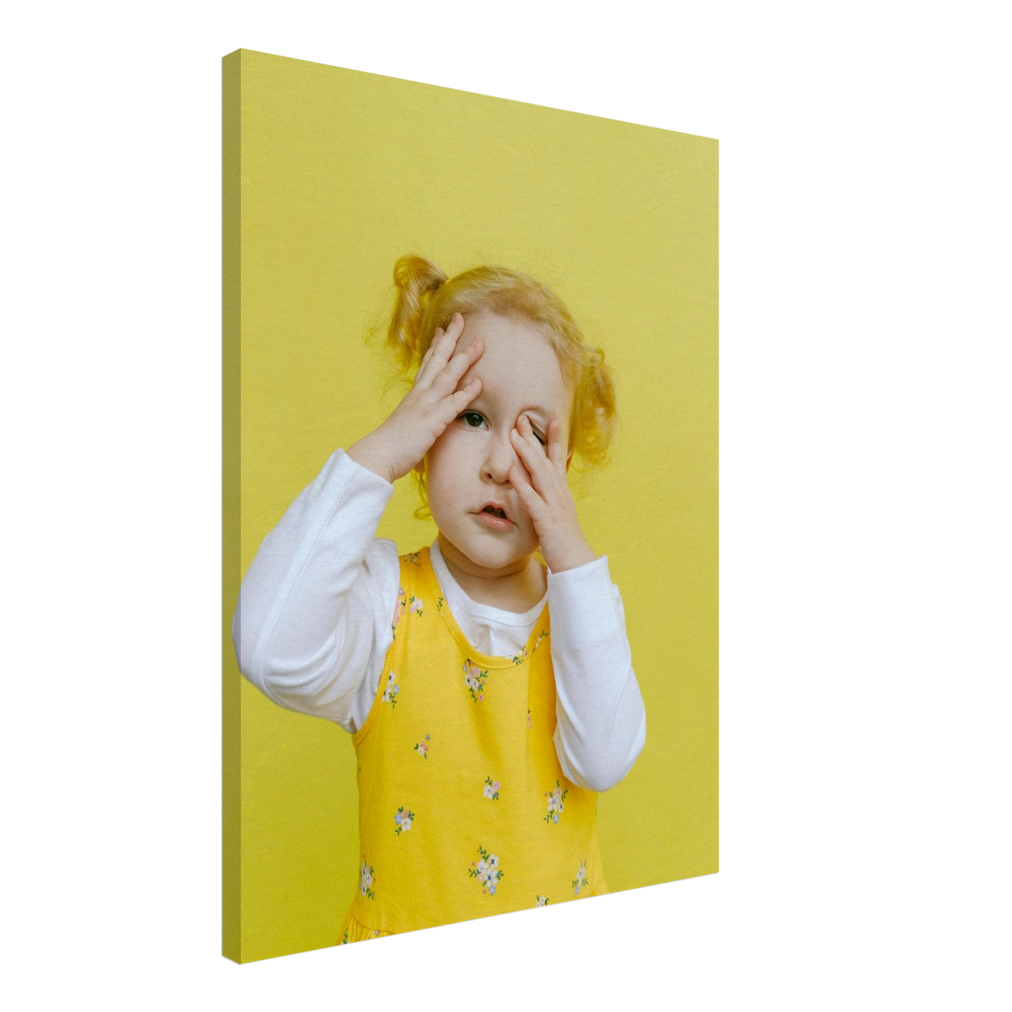 Baby Fotoleinwand Hochformat 60x80cm dicker Rahmen minimalistisches Design - XXL Wandkunst für große Räume