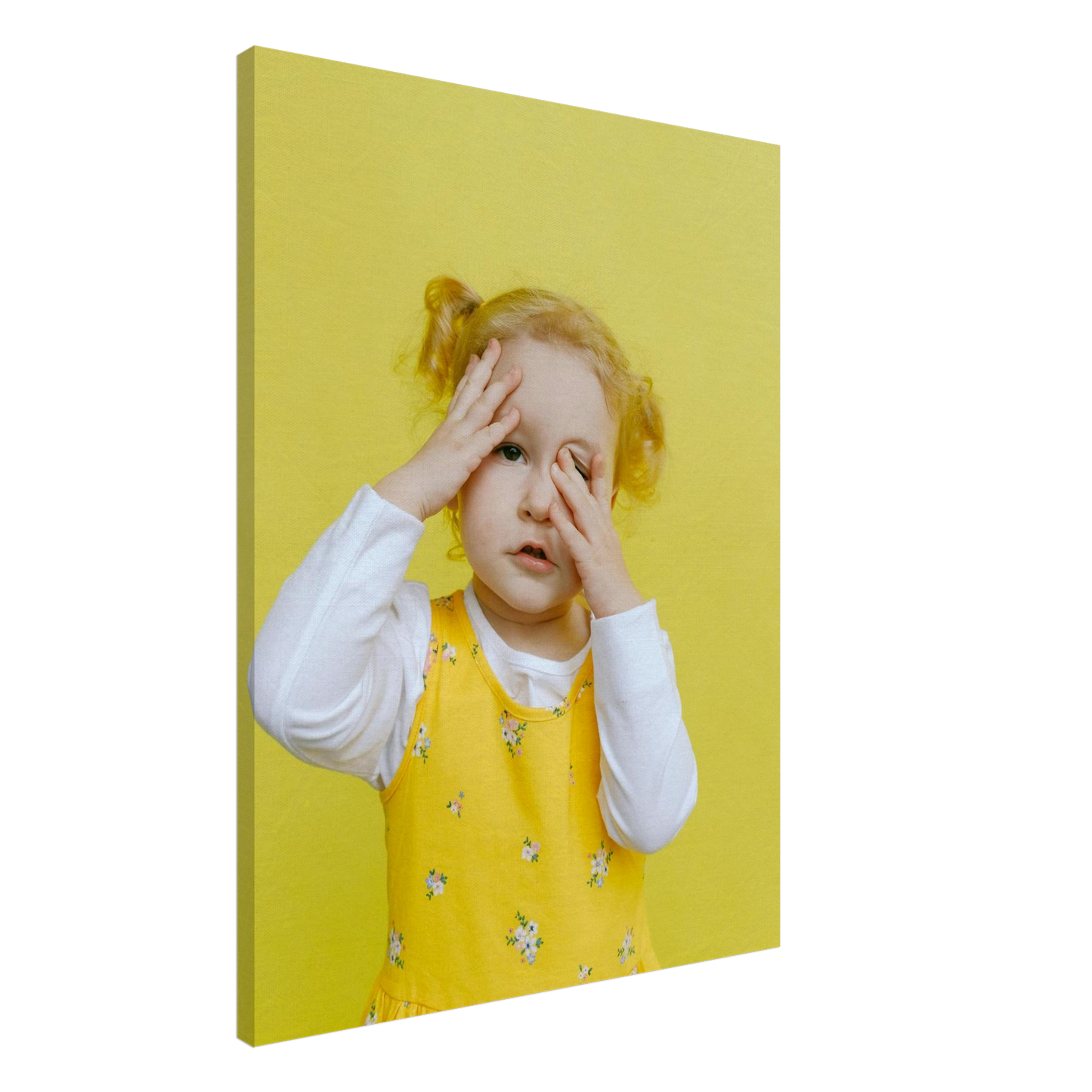 Baby Fotoleinwand Hochformat 60x80cm dünner Rahmen minimalistisches Design - Imposante Wanddekoration für Familienzimmer