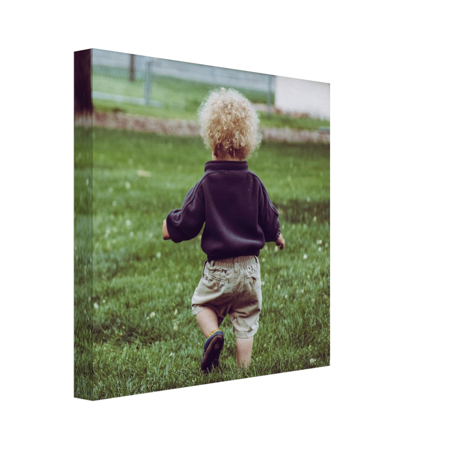 Familien Fotoleinwand quadratisch 30x30cm dicker Rahmen minimalistisches Design - Perfekte Größe für Wohnräume