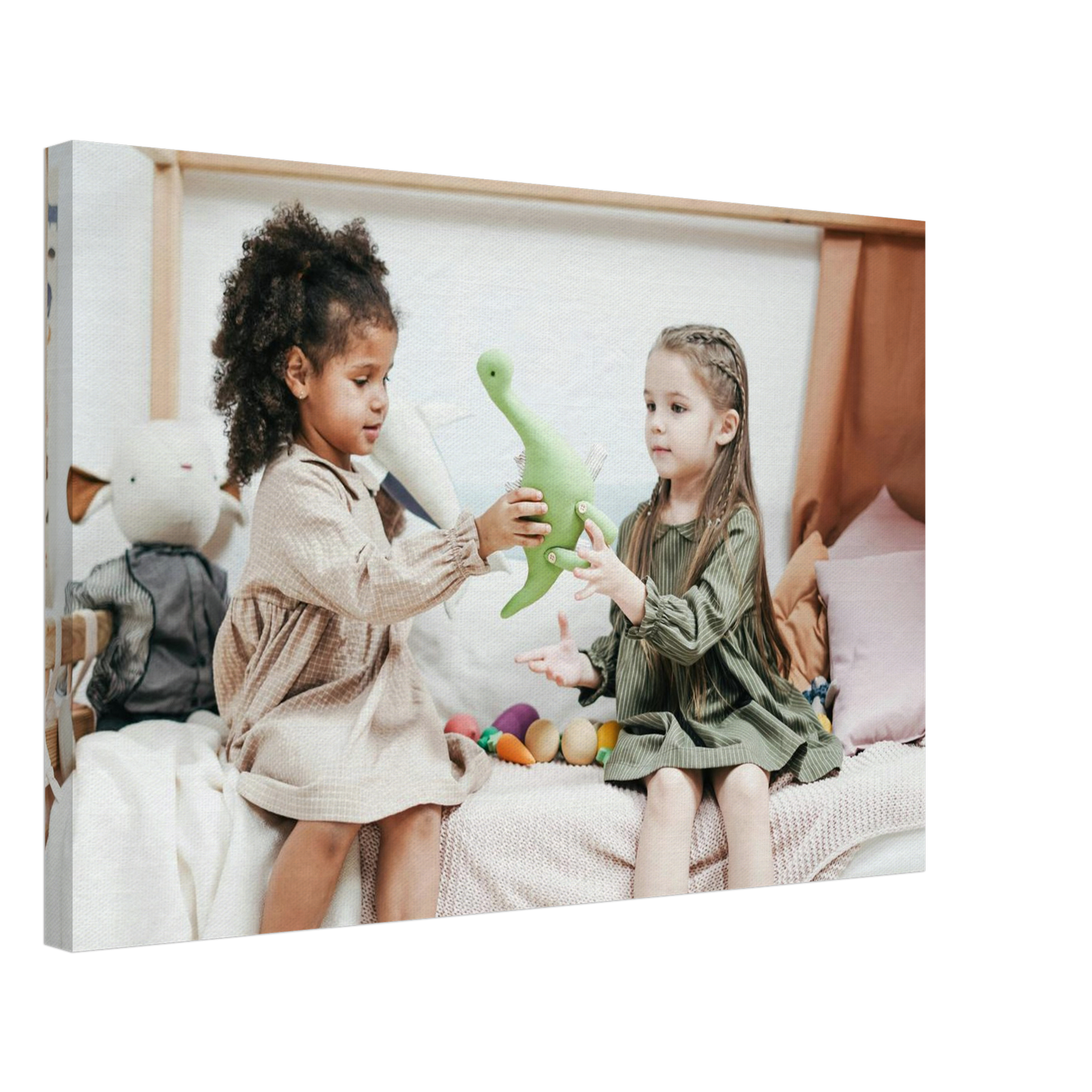 Familien Fotoleinwand Querformat 40x60cm dünner Rahmen minimalistisches Design - Große Wandkunst für moderne Einrichtung