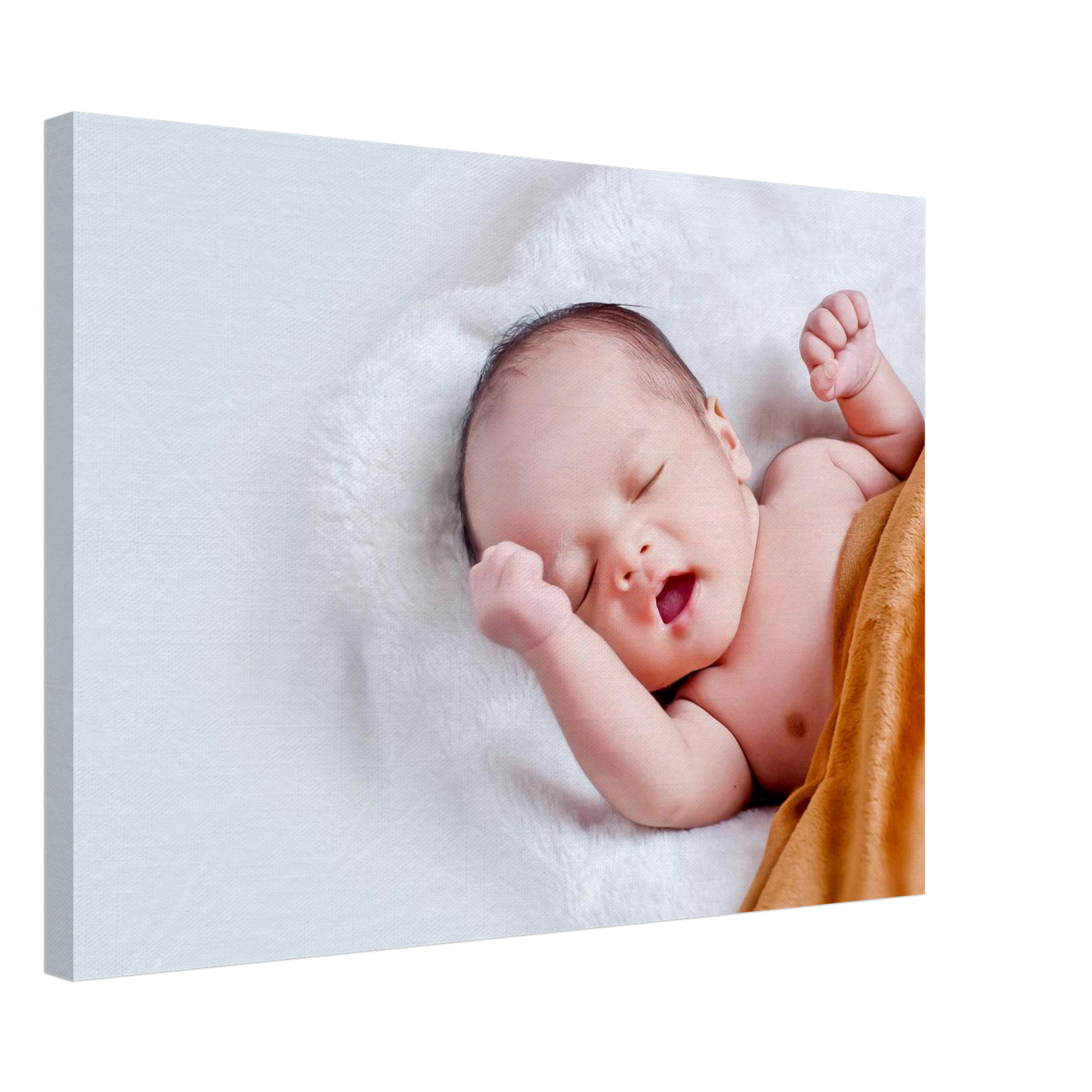 Familien Fotoleinwand Querformat 50x70cm dicker Rahmen minimalistisches Design - XXL Wanddekoration für große Familienfotos