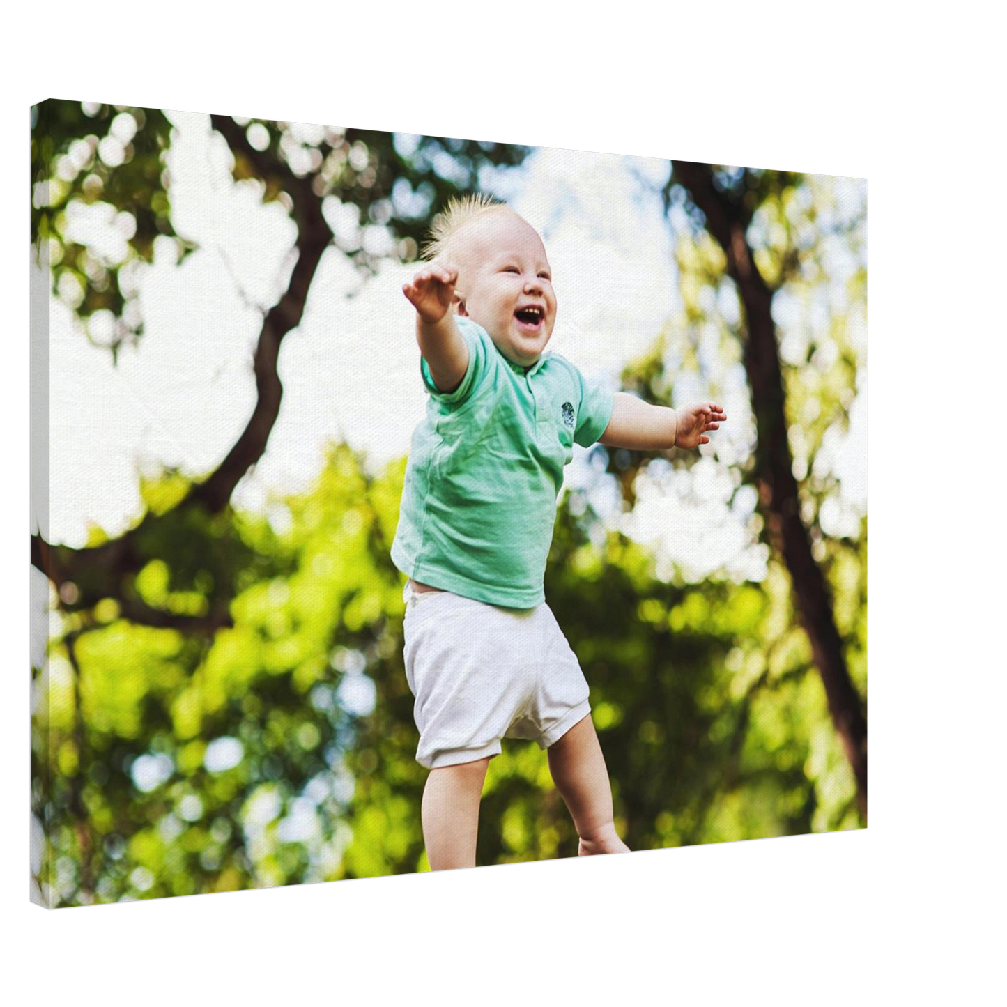 Familien Fotoleinwand Querformat 70x100cm dicker Rahmen minimalistisches Design - XXL Premium Wandkunst für große Wandflächen